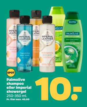 Palmolive shampoo eller Imperial showergel