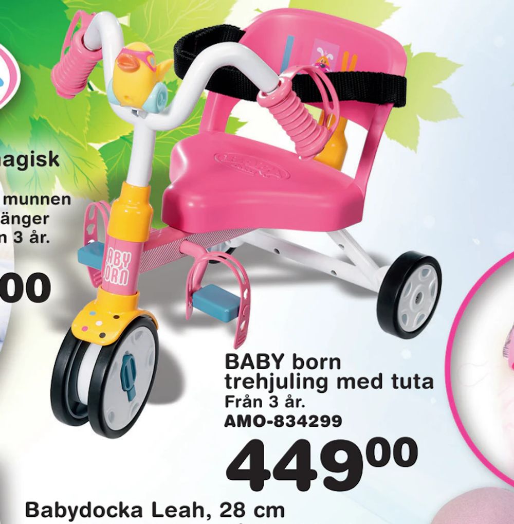 Erbjudanden på BABY born trehjuling med tuta från Lekextra för 449 kr