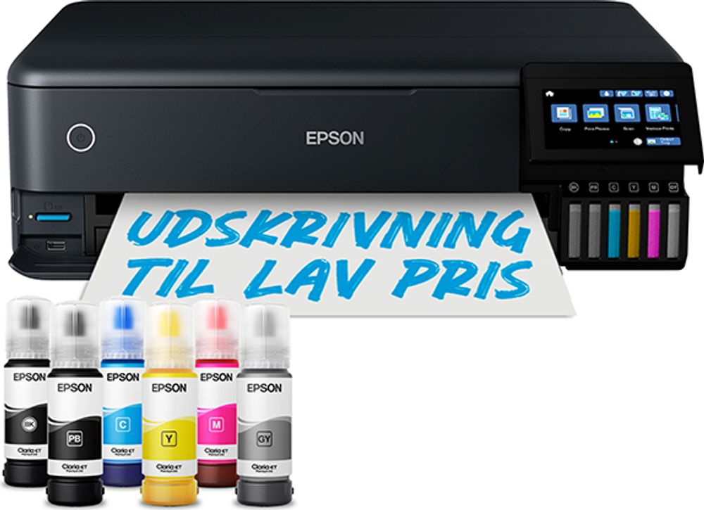 Tilbud på Epson EcoTank ET-8550 - Multifunktionsprinter - farve - blækprinter - kan genopfyldes - A3 (medie) - op til 16 spm (udskriver) - USB, LAN, Wi-Fi(ac), fra ComputerSalg til 5.299 kr.