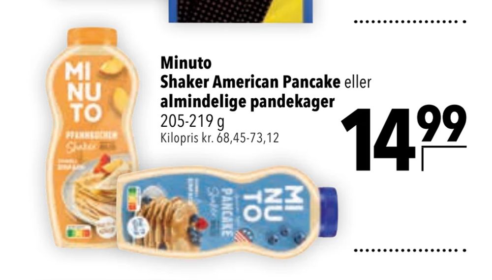 Tilbud på Minuto Shaker American Pancake eller almindelige pandekager fra CITTI til 14,99 kr.