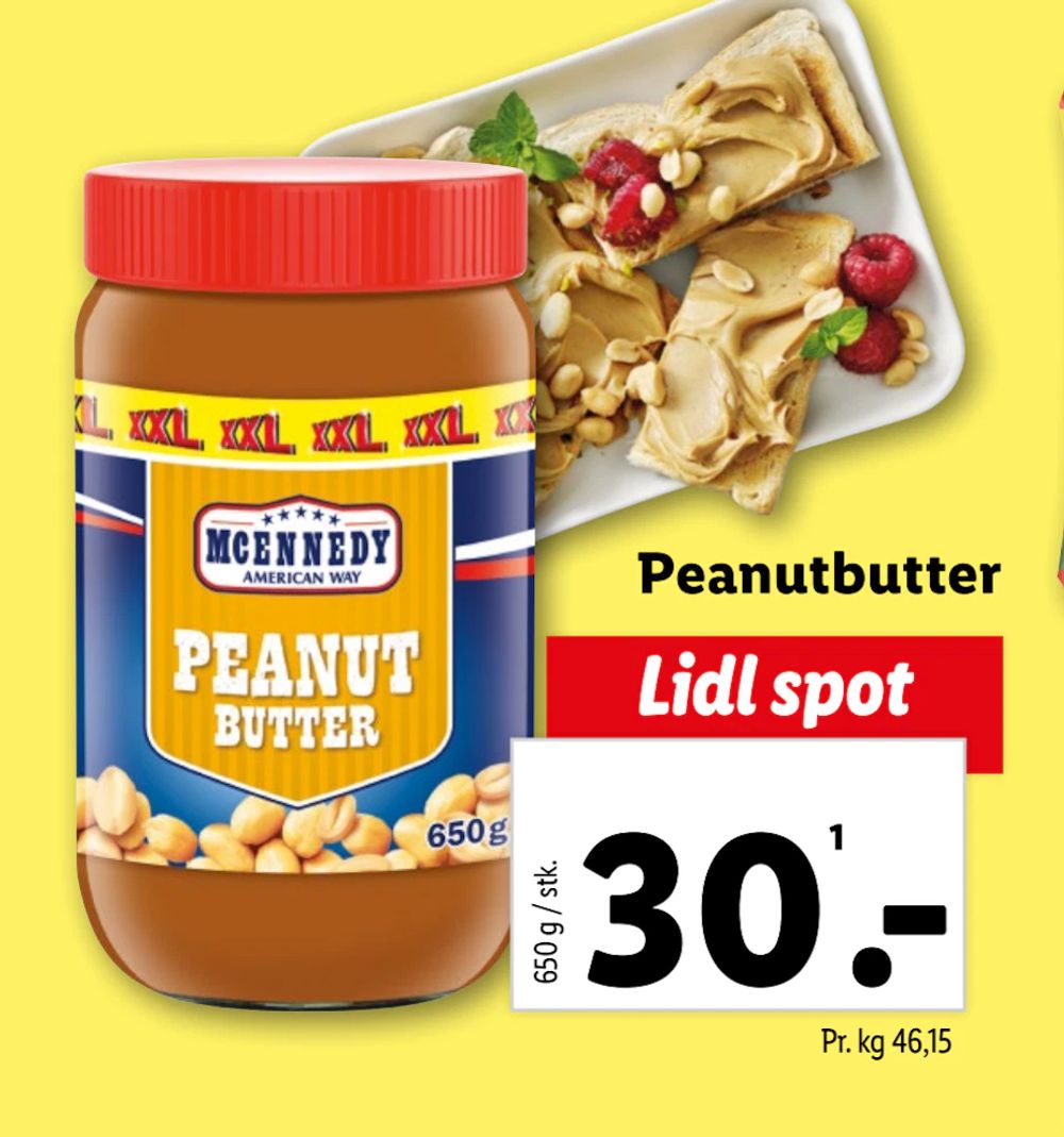 Tilbud på Peanutbutter fra Lidl til 30 kr.
