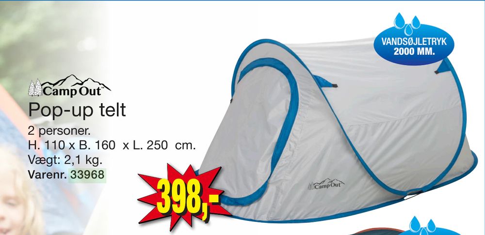 Tilbud på Pop-up telt fra Harald Nyborg til 398 kr.