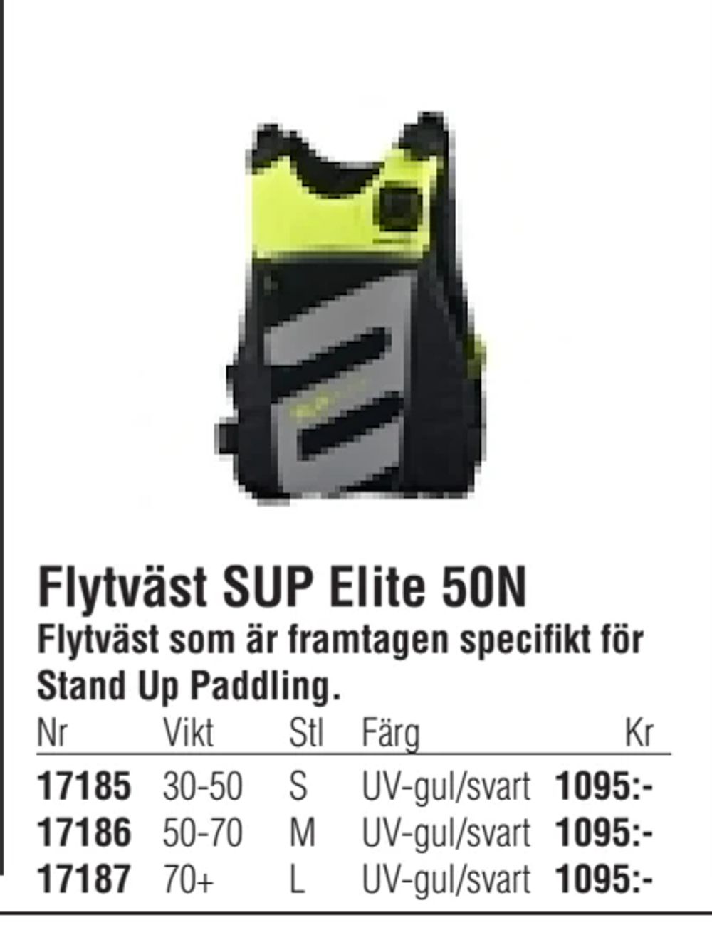 Erbjudanden på Flytväst SUP Elite 50N från Erlandsons Brygga för 1 095 kr