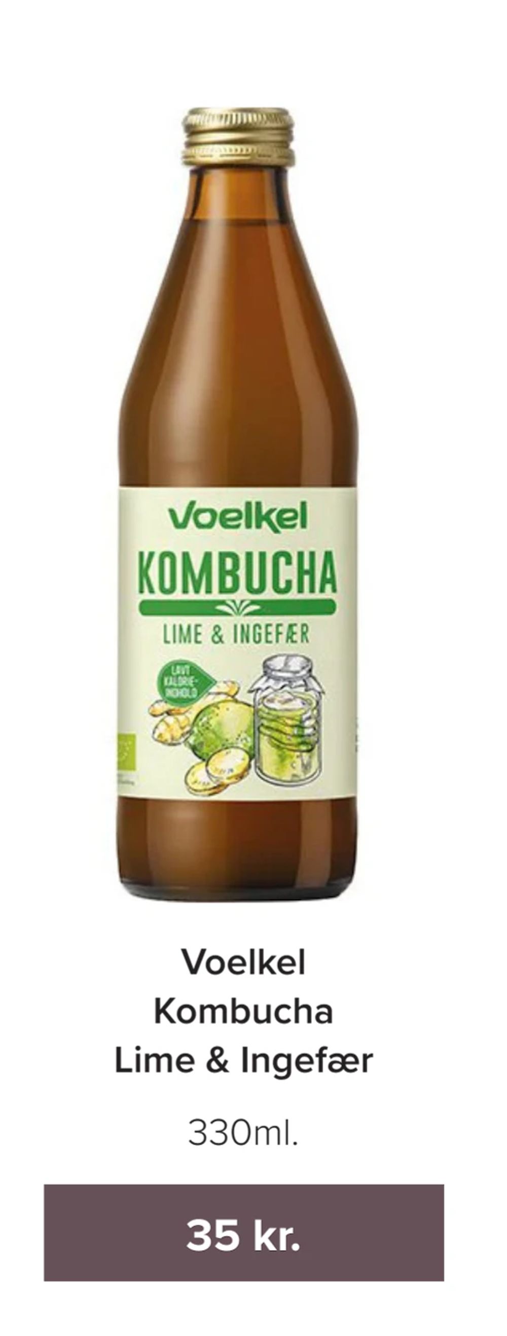 Tilbud på Voelkel Kombucha Lime & Ingefær fra Helsemin til 35 kr.