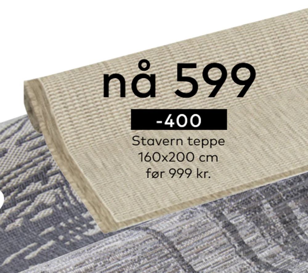 Tilbud på Stavern teppe 160x200 cm fra Skeidar til 599 kr
