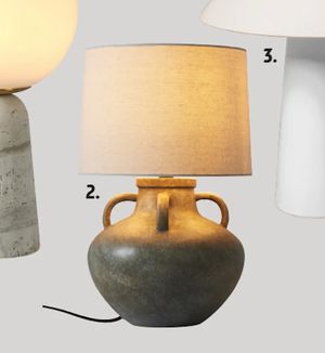 HYDRIA bordlampe keramikk brungrå E27