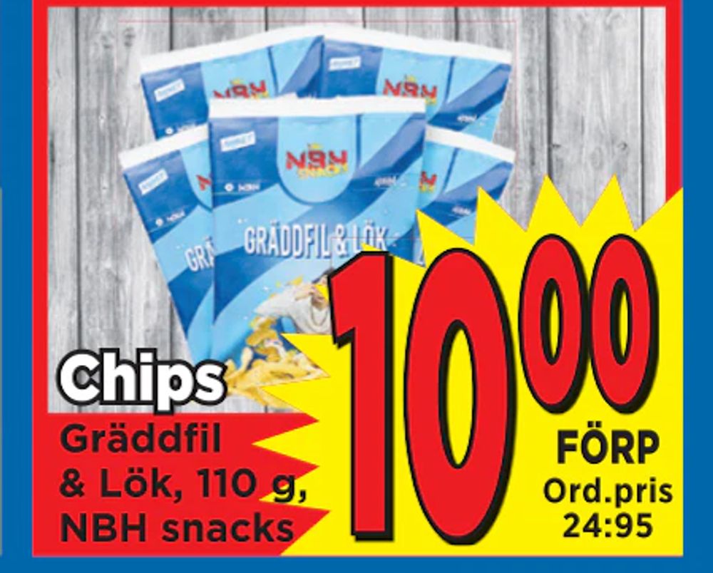 Erbjudanden på Chips från Supergrossen för 10 kr