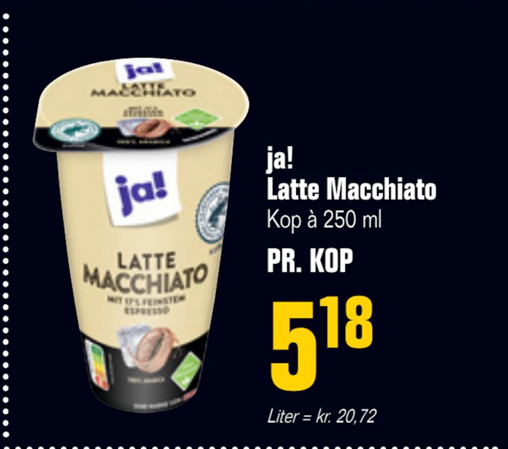 Tilbud på ja! Latte Macchiato fra Poetzsch Padborg til 5,18 kr.
