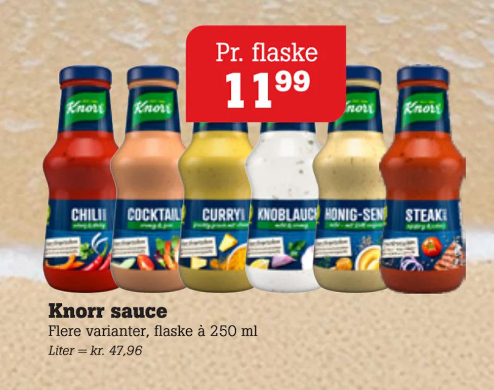 Tilbud på Knorr sauce fra Poetzsch Padborg til 11,99 kr.