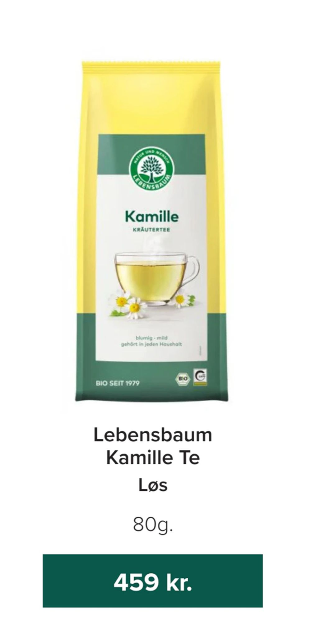 Tilbud på Lebensbaum Kamille Te fra Helsemin til 459 kr.