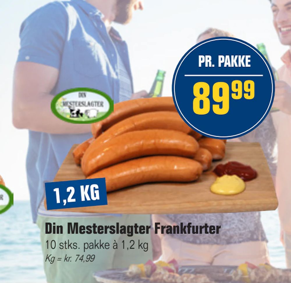 Tilbud på Din Mesterslagter Frankfurter fra Otto Duborg til 89,99 kr.