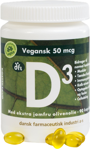 D3 vitamin 50 mcg vegan (Grønne dfi vitaminer)