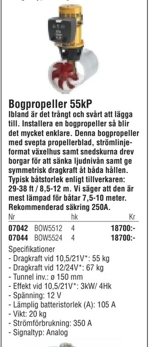 Bogpropeller 55kP