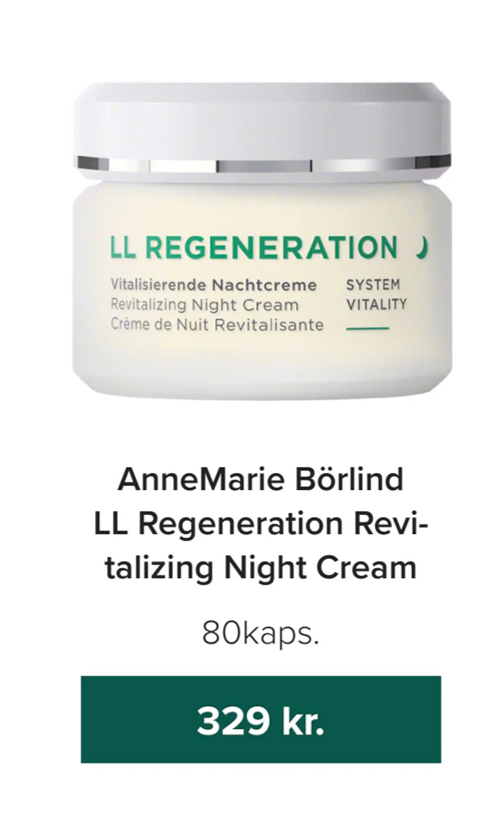 Tilbud på AnneMarie Börlind LL Regeneration Revitalizing Night Cream fra Helsemin til 329 kr.