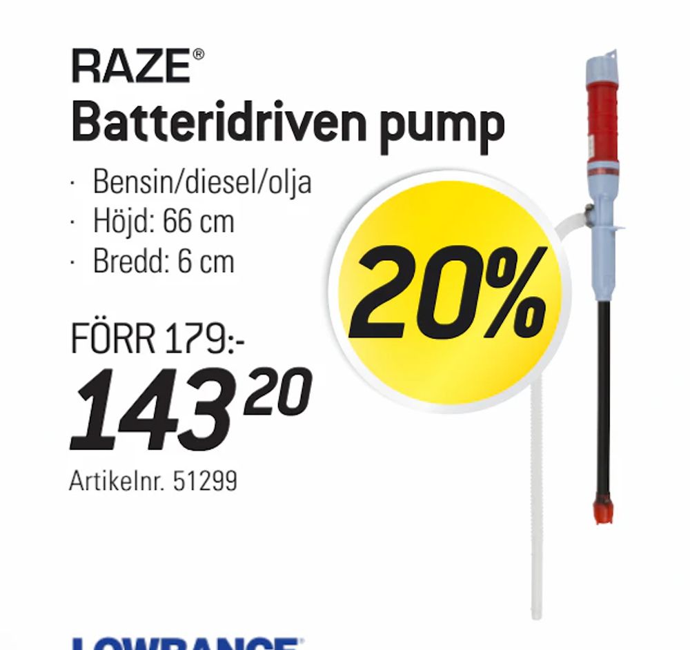 Erbjudanden på Batteridriven pump från thansen för 143,20 kr