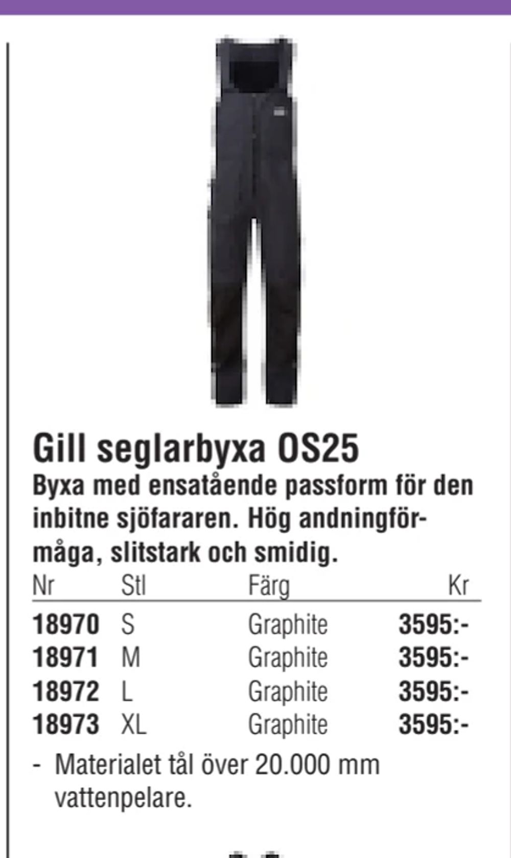 Erbjudanden på Gill seglarbyxa OS25 från Erlandsons Brygga för 3 595 kr