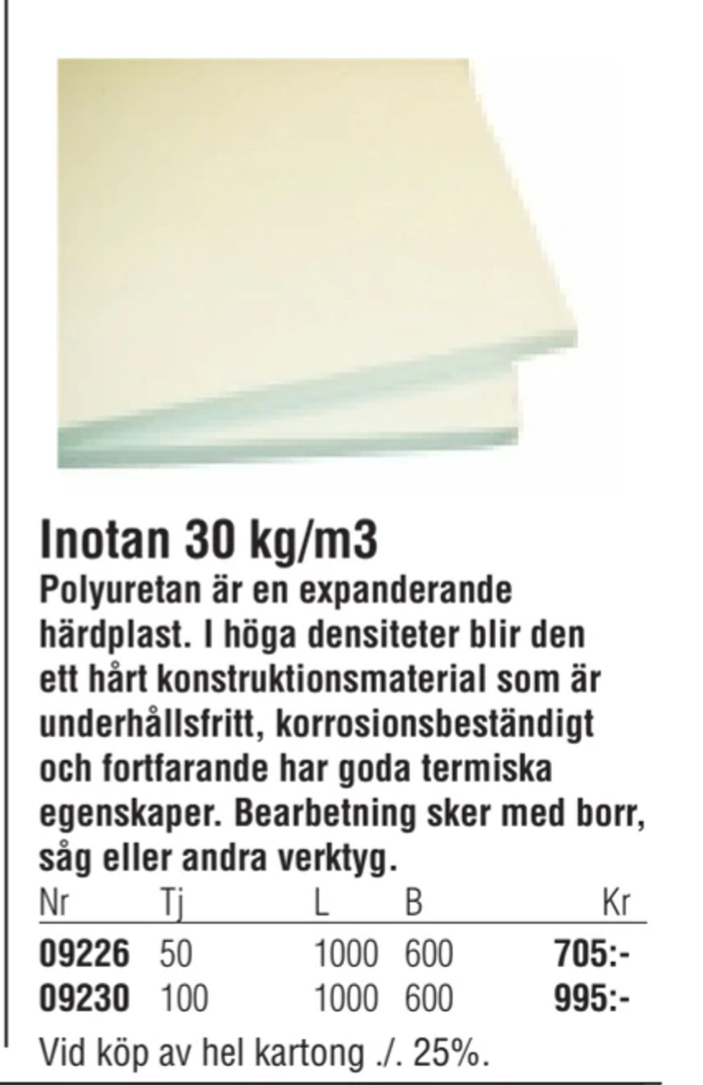 Erbjudanden på Inotan 30 kg/m3 från Erlandsons Brygga för 705 kr