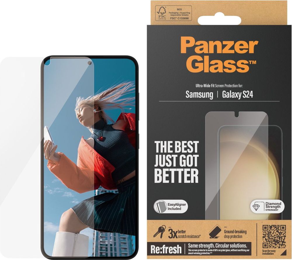 Tilbud på PanzerGlass™ | Skærmbeskyttelse - Ultra-Wide Fit | Galaxy S24 fra ComputerSalg til 259,95 kr.