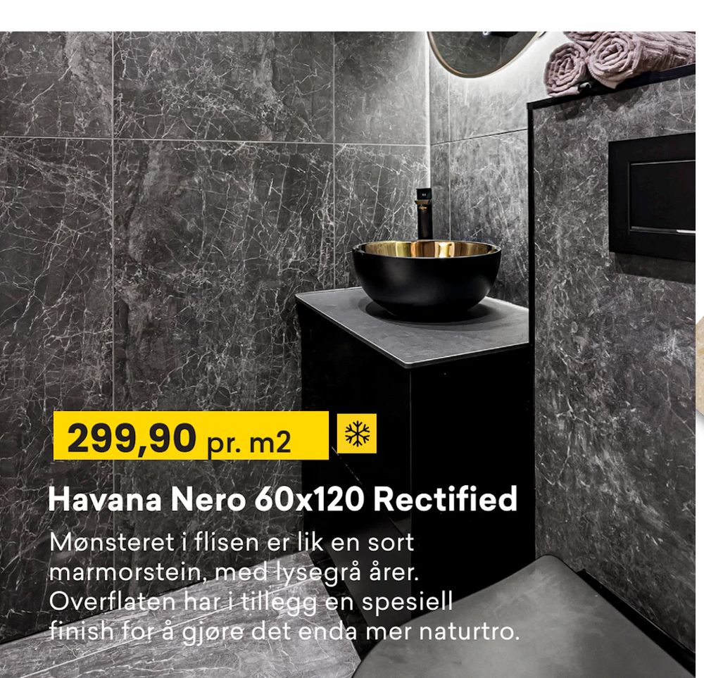 Tilbud på Havana Nero 60x120 Rectified fra Right Price Tiles til 299,90 kr