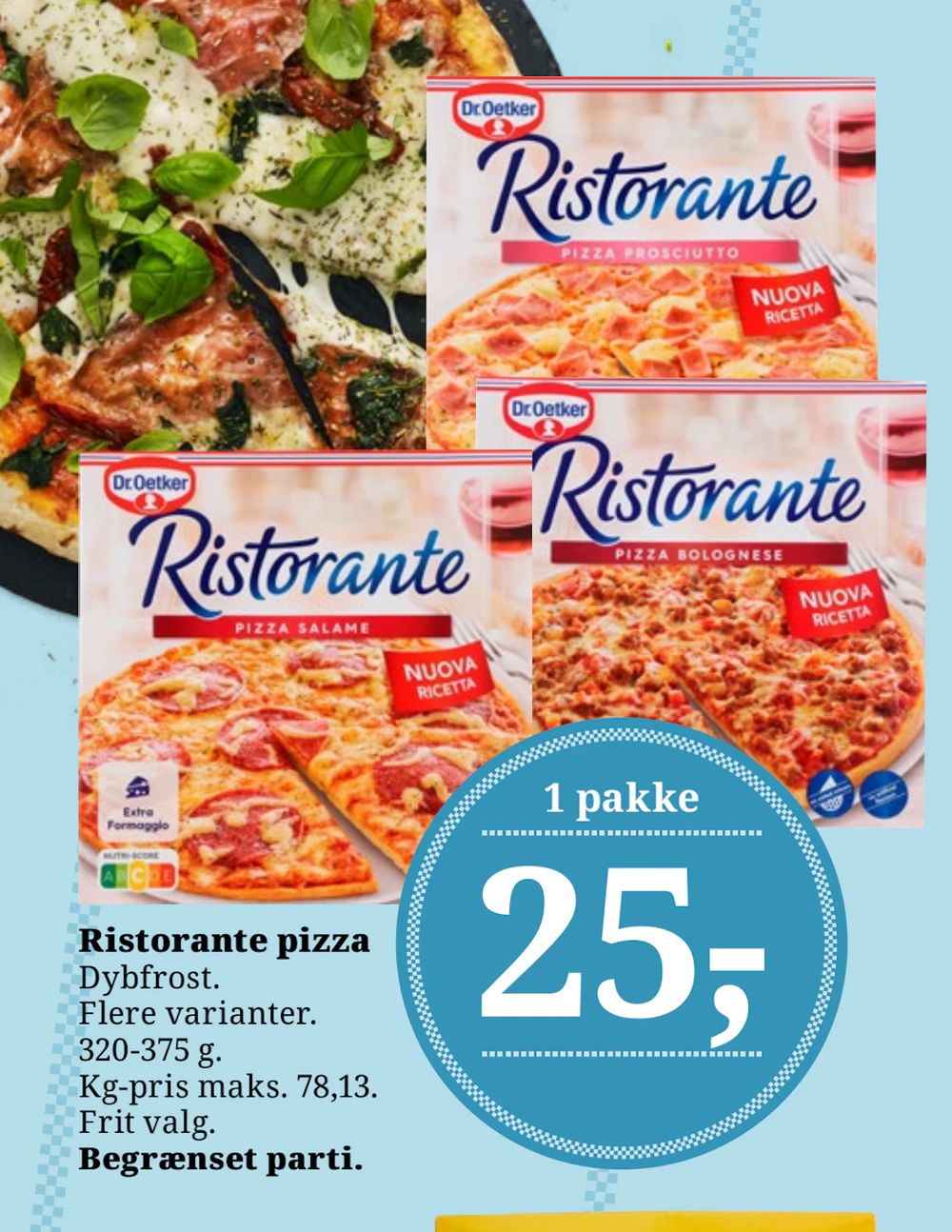 Tilbud på Ristorante pizza fra Brugsen til 25 kr.
