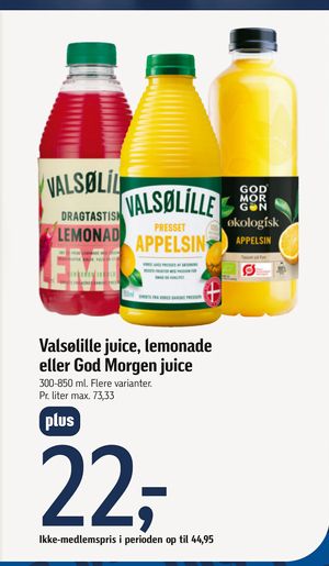 Valsølille juice, lemonade eller God Morgen juice