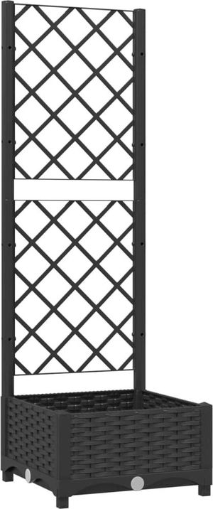 vidaXL plantekasse med espalier 40x40x121,5 cm PP sort