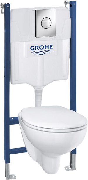 Toalett Grohe Vegghengt 5-I-1 Sett Solido + Wc-Skål Bau (GROHE)