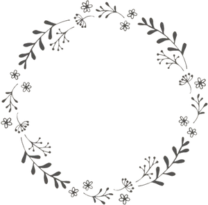 Papirservietter Black Flower Wreath (50stk.)