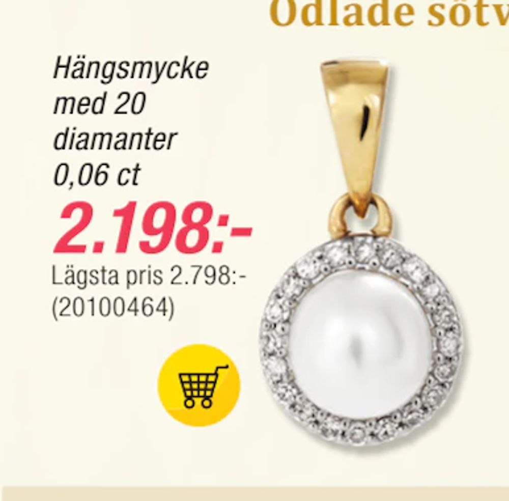 Erbjudanden på Hängsmycke med 20 diamanter 0,06 ct från Guldfynd för 2 198 kr