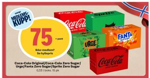 Coca-Cola Original/Coca-Cola Zero Sugar/ Urge/Fanta Zero Sugar/Sprite Zero Sugar