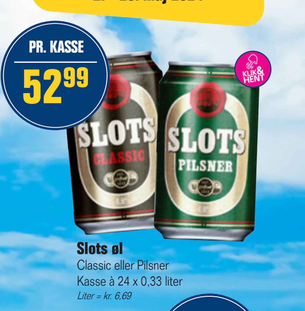 Tilbud på Slots øl fra Otto Duborg til 52,99 kr.