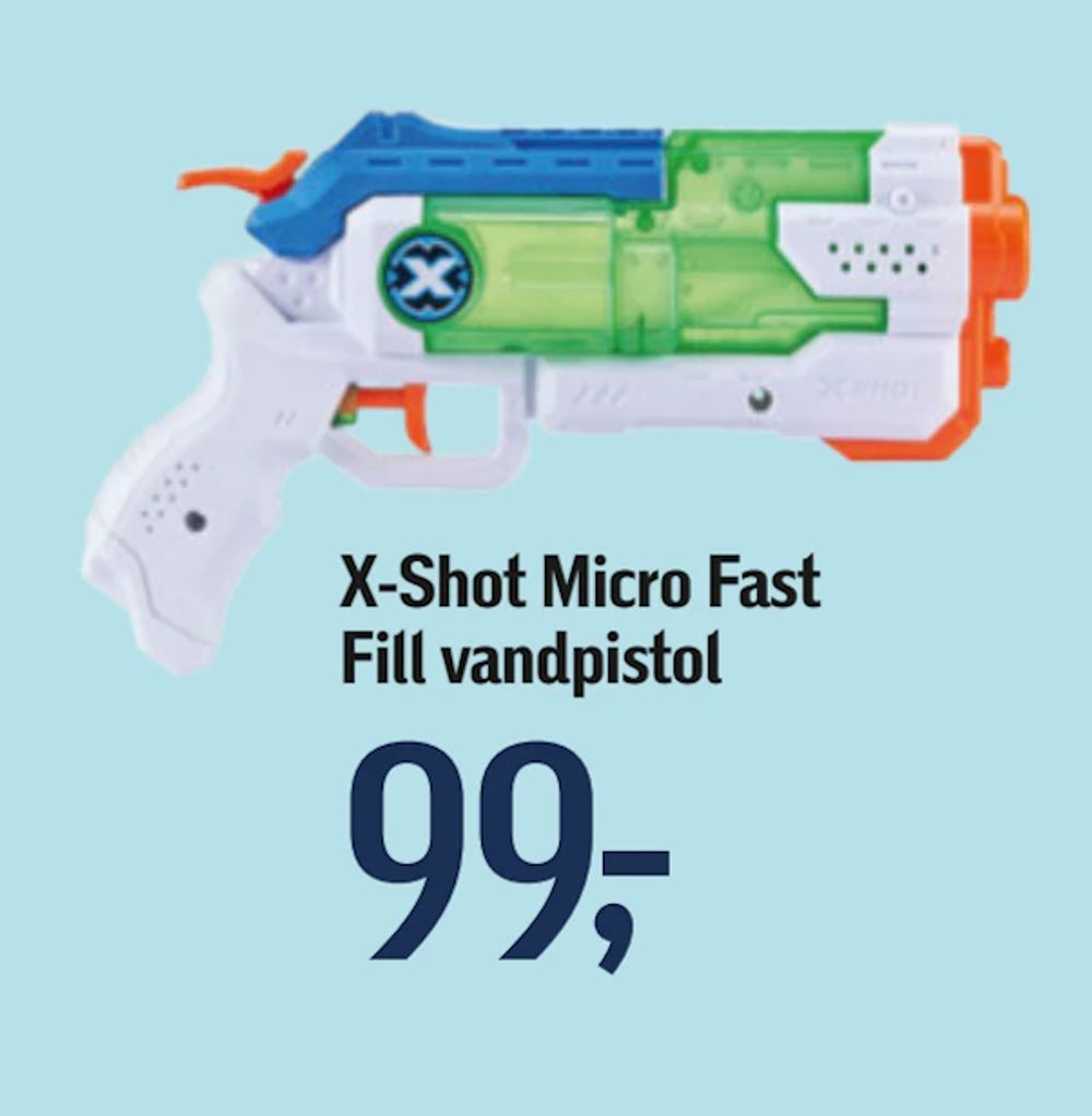 Tilbud på X-Shot Micro Fast Fill vandpistol fra føtex til 99 kr.