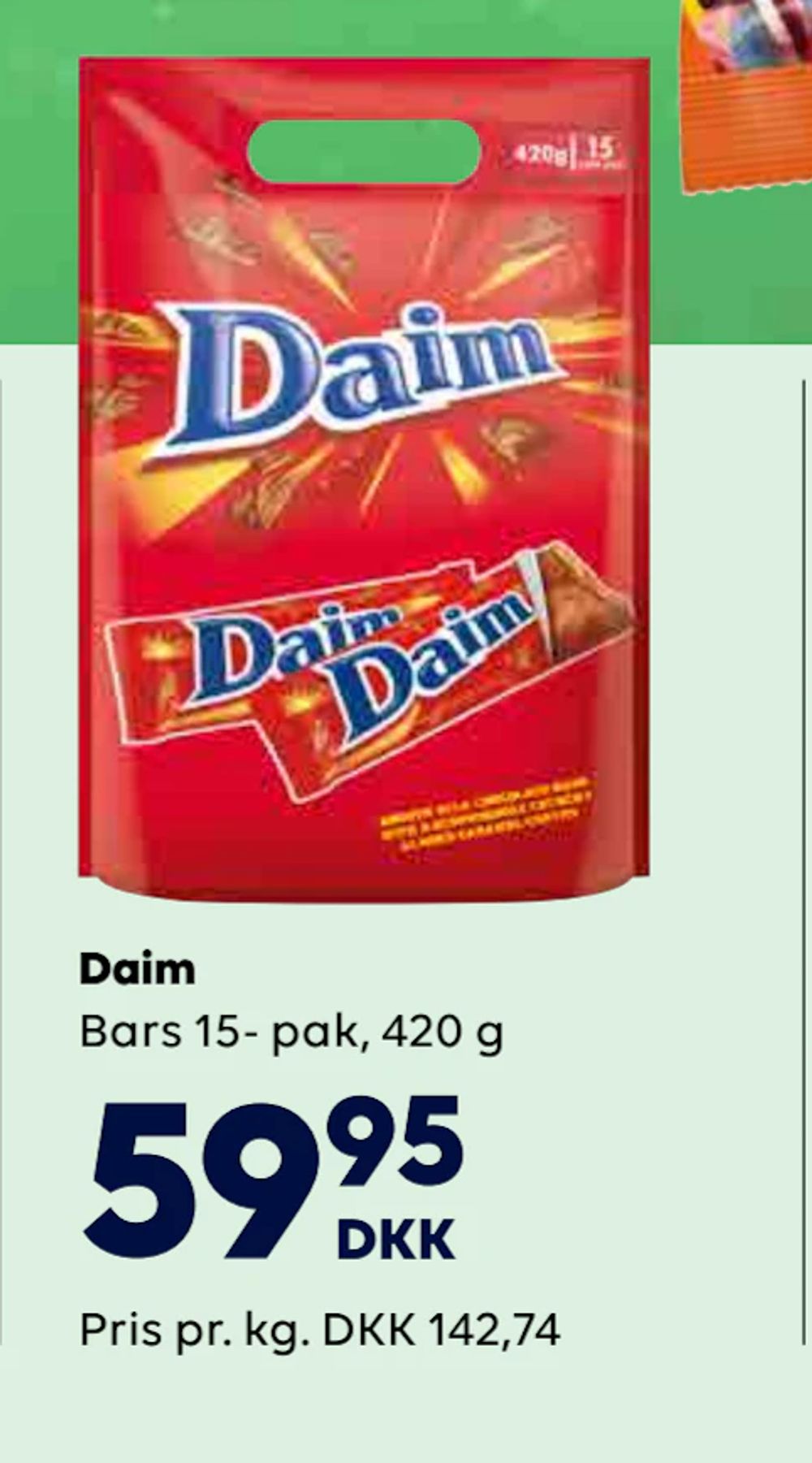 Tilbud på Daim fra BorderShop til 59,95 kr.