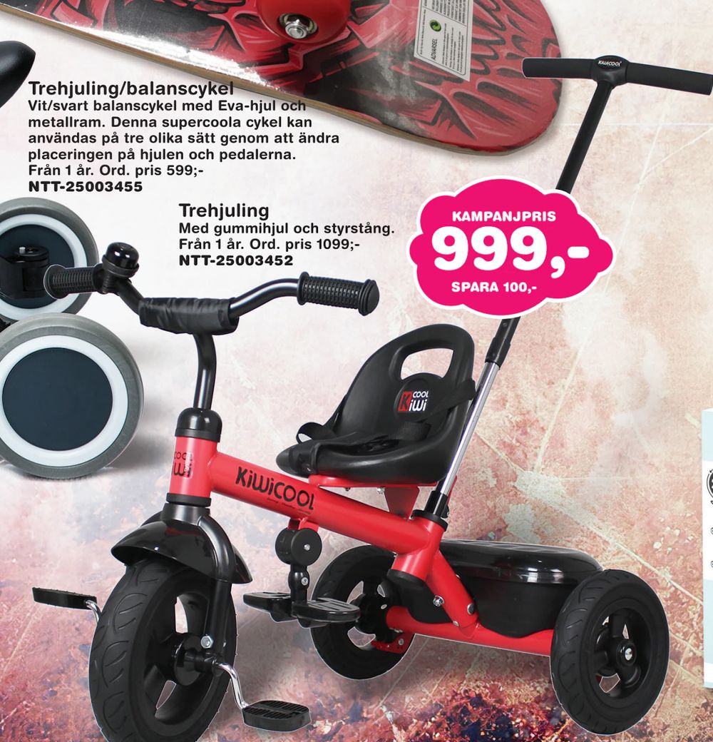Erbjudanden på Trehjuling/balanscykel från Lekextra för 999 kr