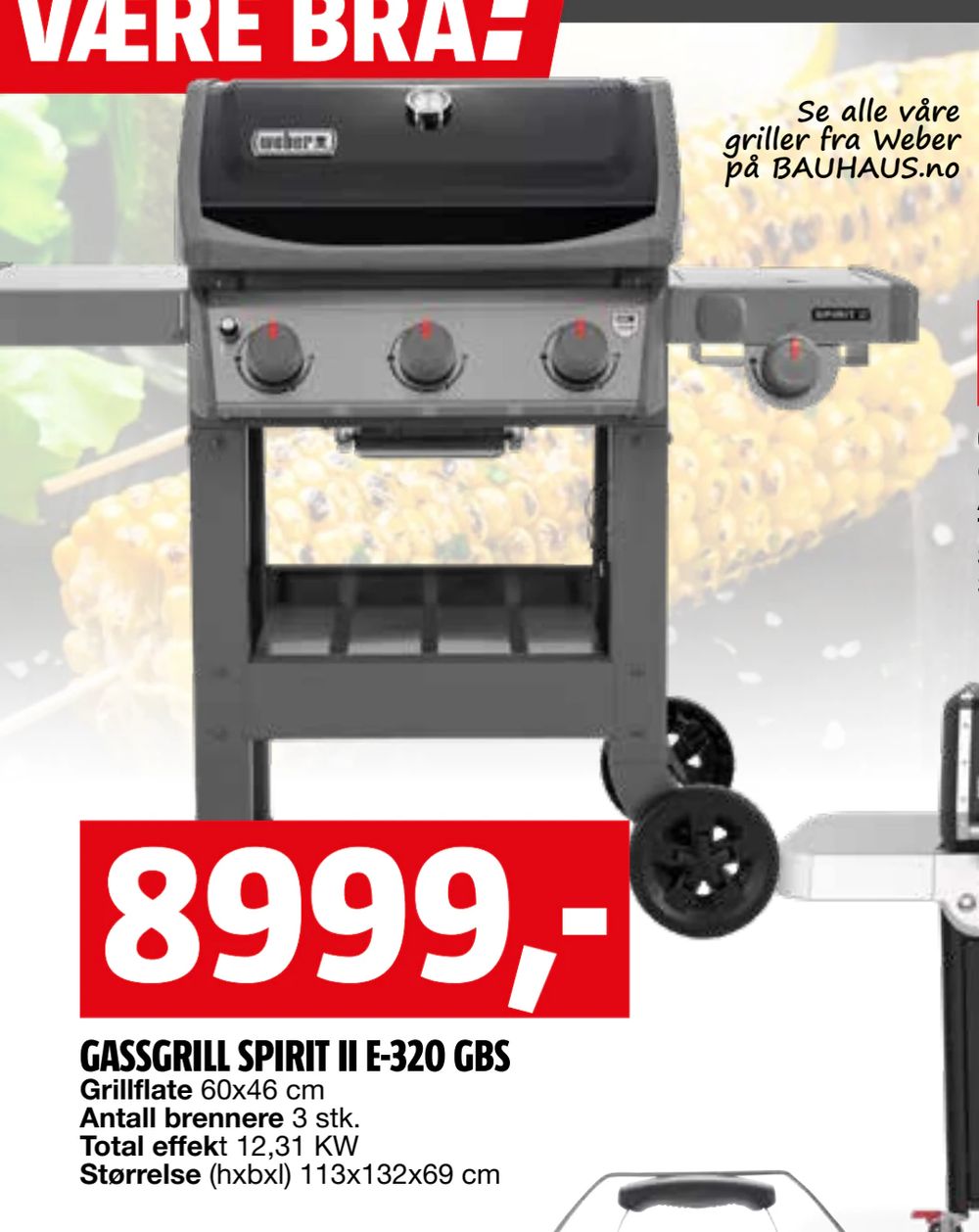 Tilbud på GASSGRILL SPIRIT II E-320 GBS fra BAUHAUS til 8 999 kr
