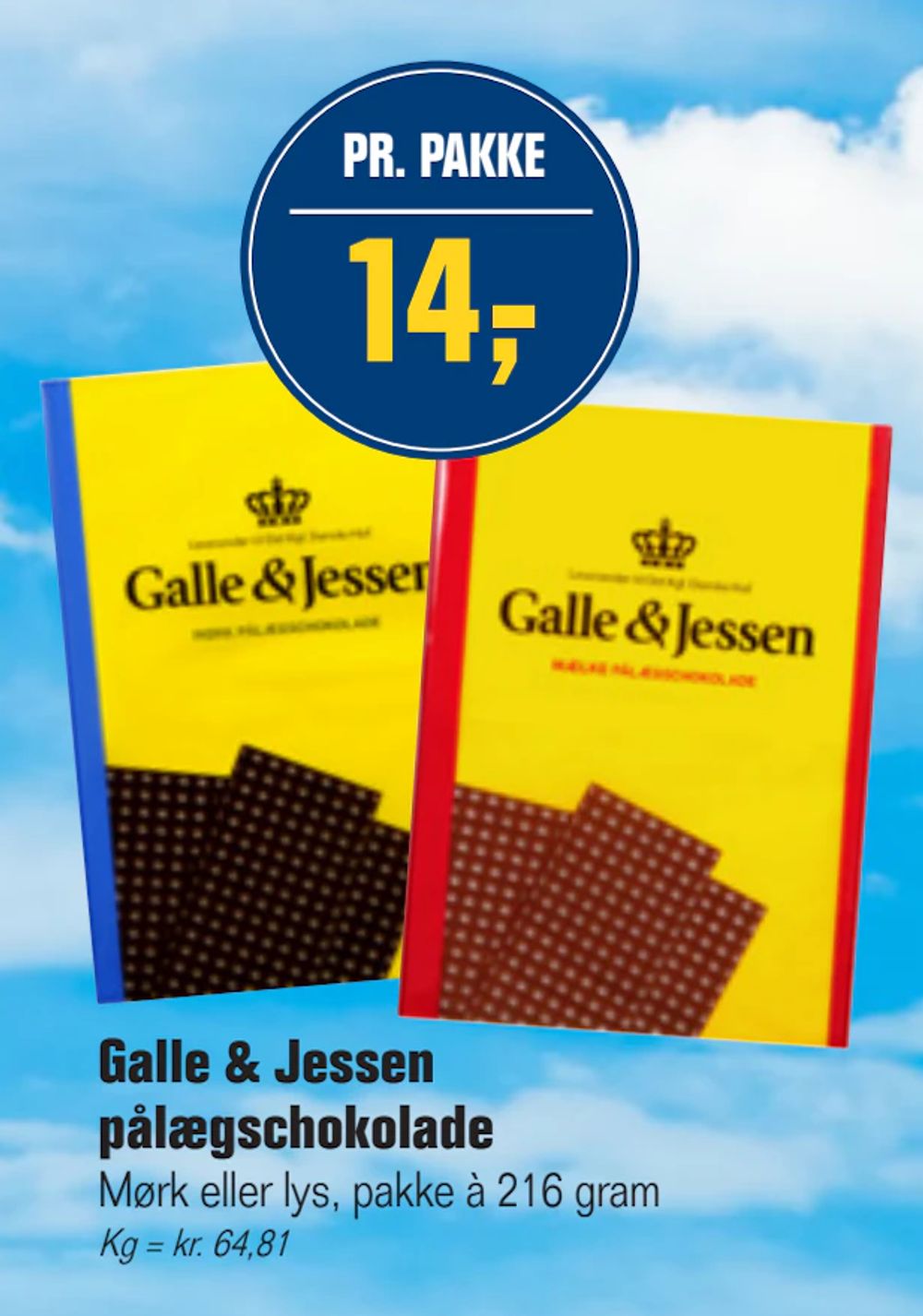 Tilbud på Galle & Jessen pålægschokolade fra Otto Duborg til 14 kr.
