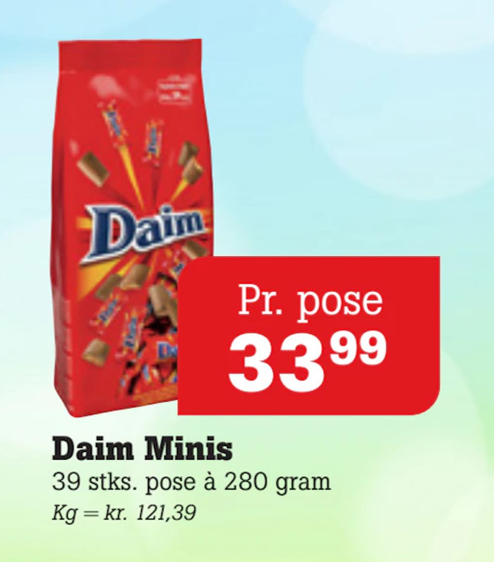 Tilbud på Daim Minis fra Poetzsch Padborg til 33,99 kr.