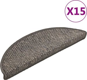 vidaXL Selvklebende trappematter sisal 15 stk 56x17x3 cm brun beige