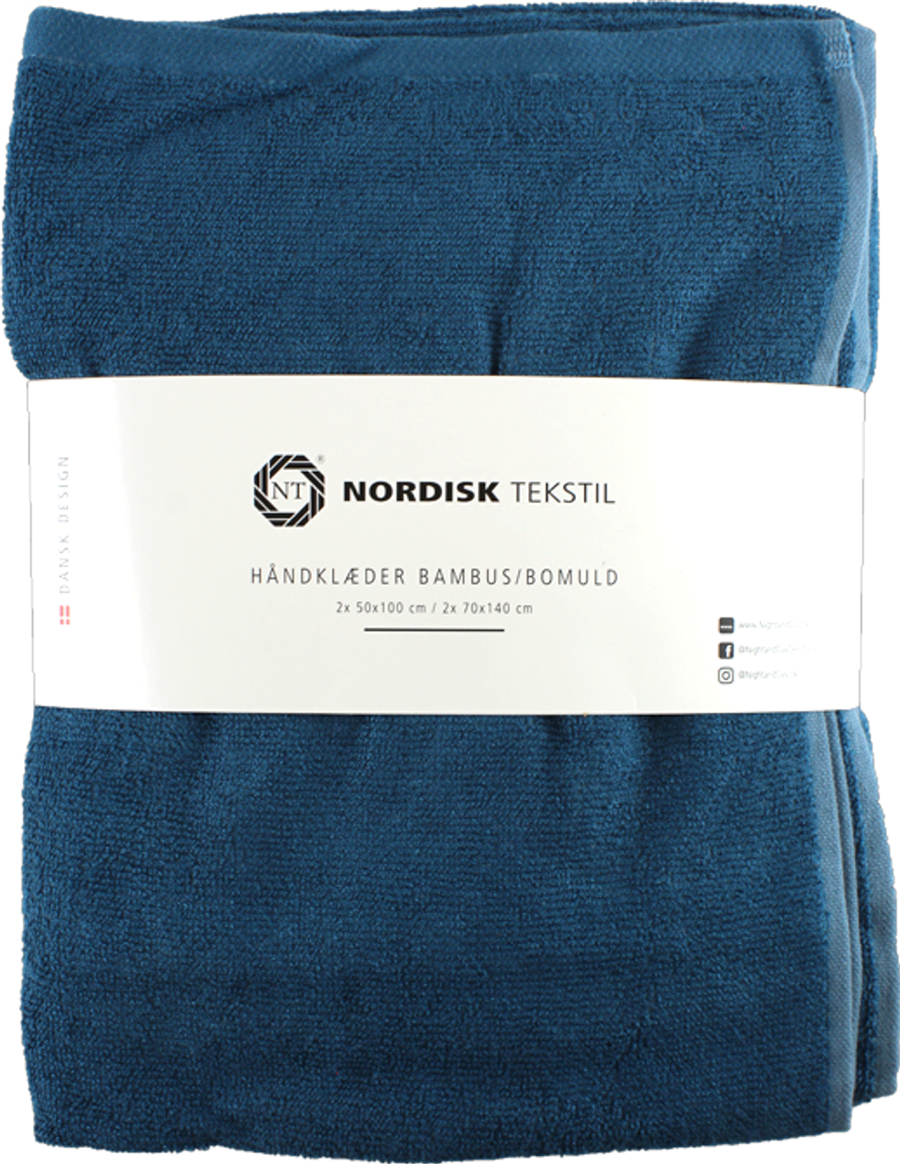 Tilbud på Bambus Håndklæde Sæt i Støvblå (4 stk.) (Nordisk Tekstil) fra Basic & More til 132 kr.