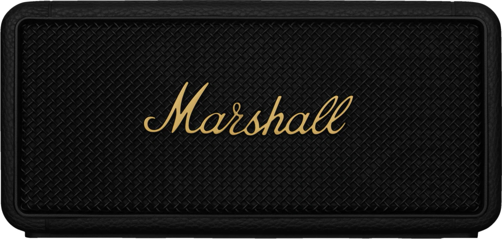 Tilbud på Marshall Middleton trådløs bærbar-højttaler (black/brass) fra Elgiganten til 1.699 kr.