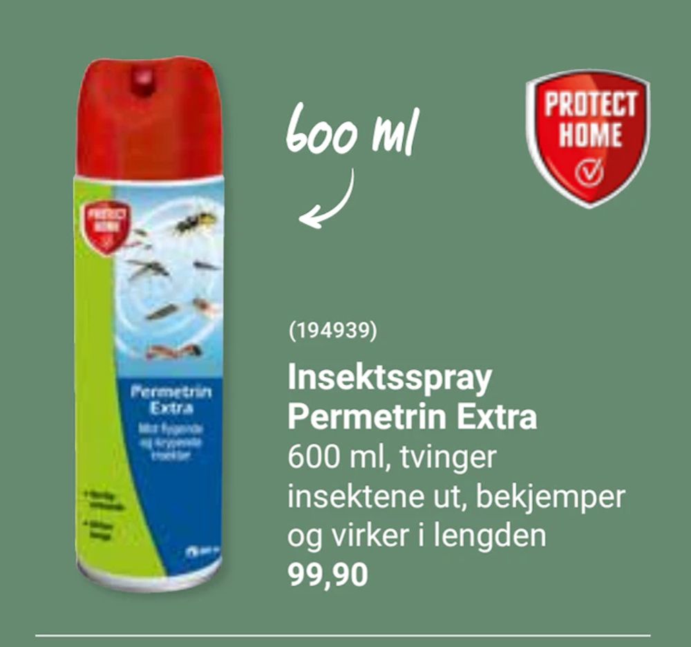 Tilbud på Insektsspray Permetrin Extra fra Europris til 99,90 kr