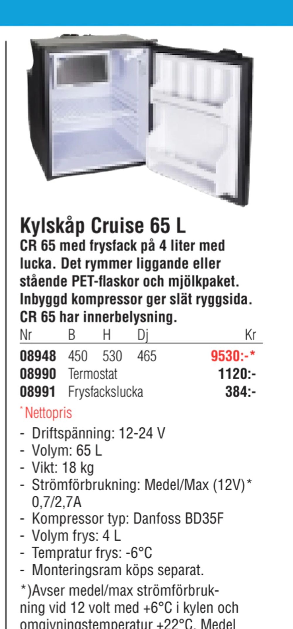 Erbjudanden på Kylskåp Cruise 65 L från Erlandsons Brygga för 1 120 kr