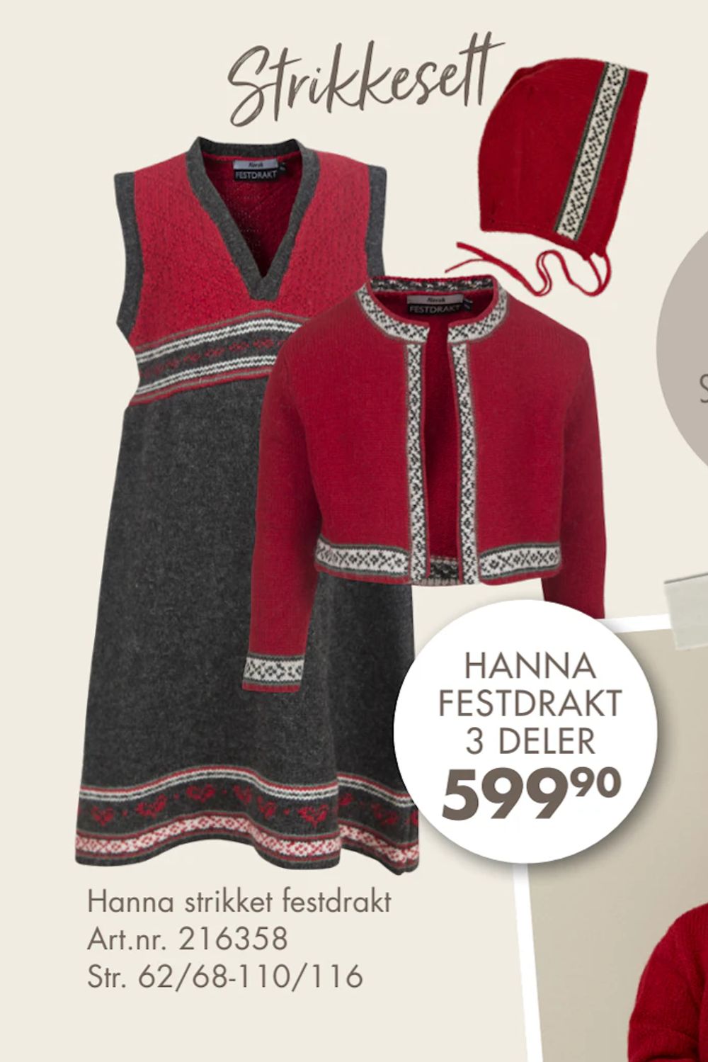 Tilbud på Hanna strikket festdrakt fra Spar Kjøp til 599,90 kr