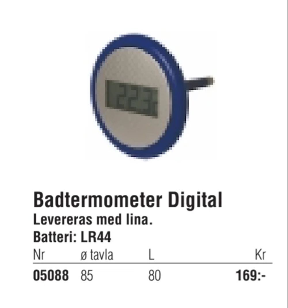 Erbjudanden på Badtermometer Digital från Erlandsons Brygga för 169 kr
