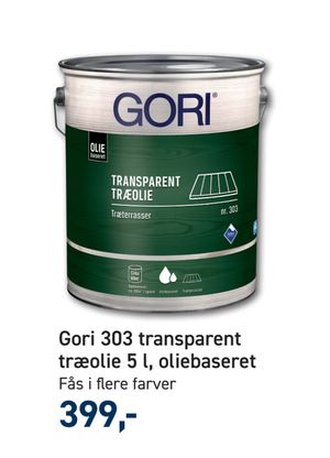 Gori 303 transparent træolie 5 l, oliebaseret