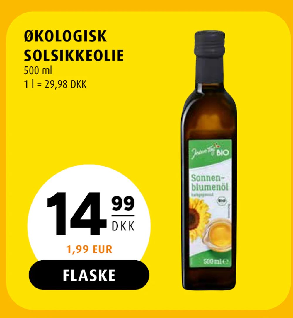 Tilbud på ØKOLOGISK SOLSIKKEOLIE fra Scandinavian Park til 14,99 kr.