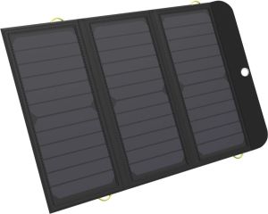 Sandberg Active Solar Charger - Solarstrømbank / Powerbank - Li-pol - 10000mAh - 21 Watt - 3 A (2 x USB, USB-C) - på kabel: Micro-USB