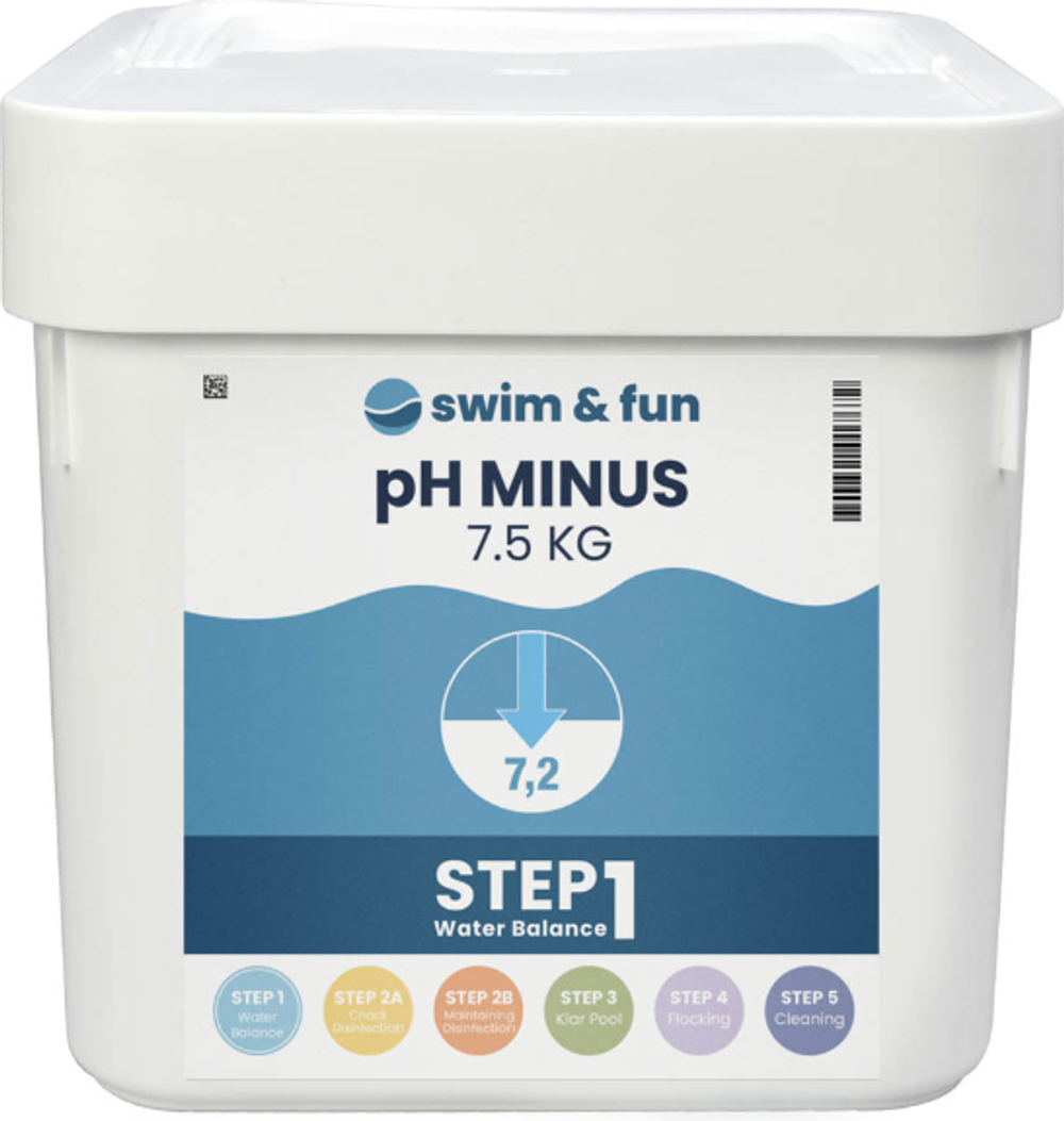 Tilbud på Swim&Fun pH Minus - 7,5 kg - Step 1 fra ComputerSalg til 185 kr.