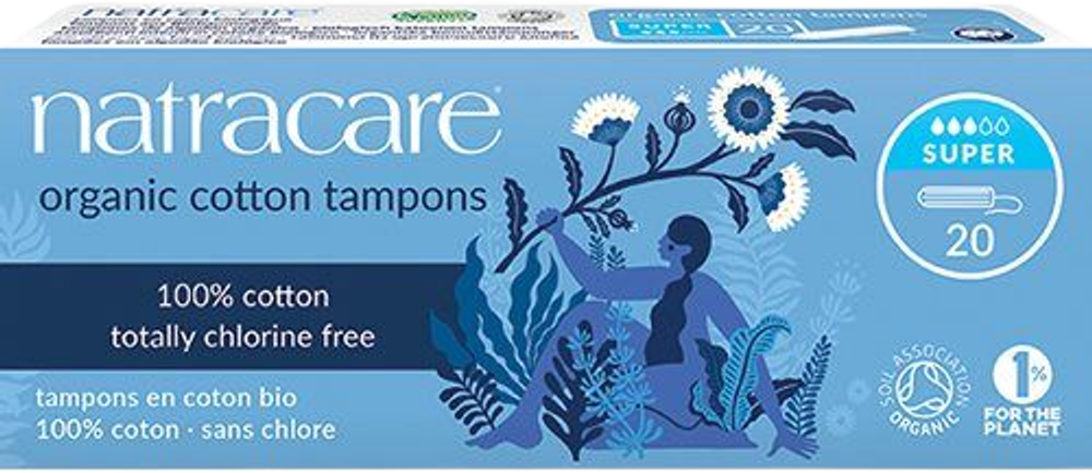 Tilbud på tampon 20 stk SUPER (Natracare) fra Helsam til 40 kr.