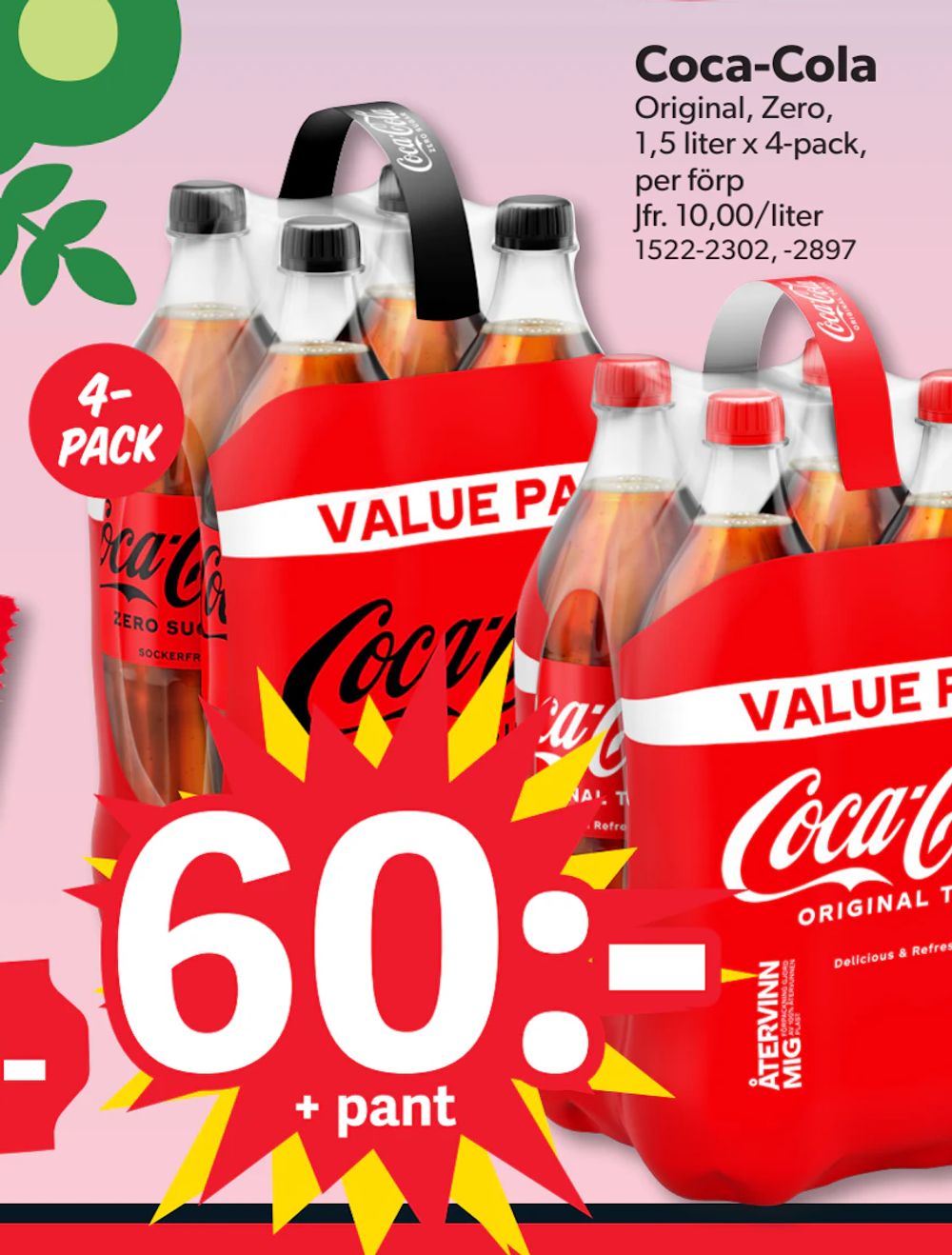 Erbjudanden på Coca-Cola från DollarStore för 60 kr